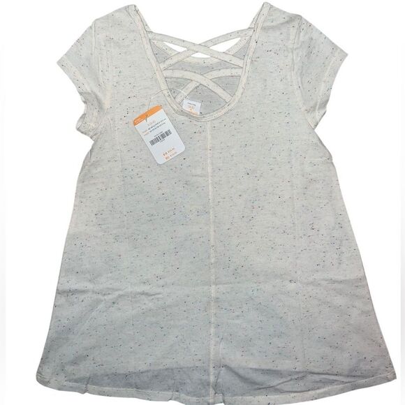 Gymboree Girls Gray Tunic Tee Short Sleeve T-Shirt Cut Out Back Small NWT - Picture 2 of 8